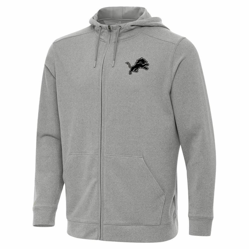 Detroit Lions Antigua Effortless Full-Zip Hoodie Jacket - Heather Gray - NFL