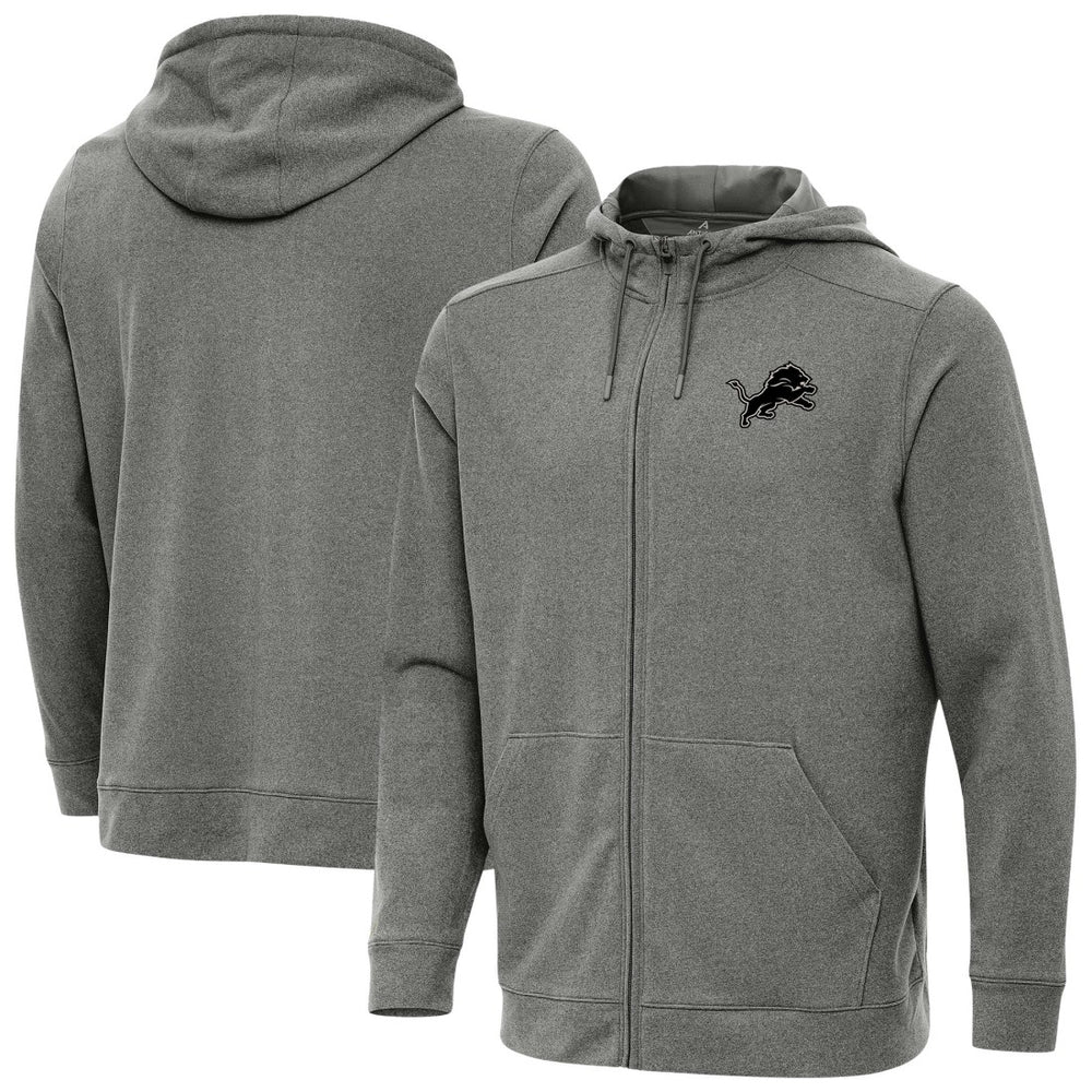 Detroit Lions Antigua Effortless Full-Zip Hoodie Jacket - Heather Black - NFL