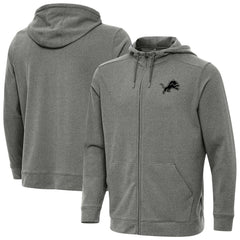 Detroit Lions Antigua Effortless Full-Zip Hoodie Jacket - Heather Black - NFL