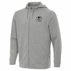 Green Bay Packers Antigua Effortless Full-Zip Hoodie Jacket - Heather Gray - NFL