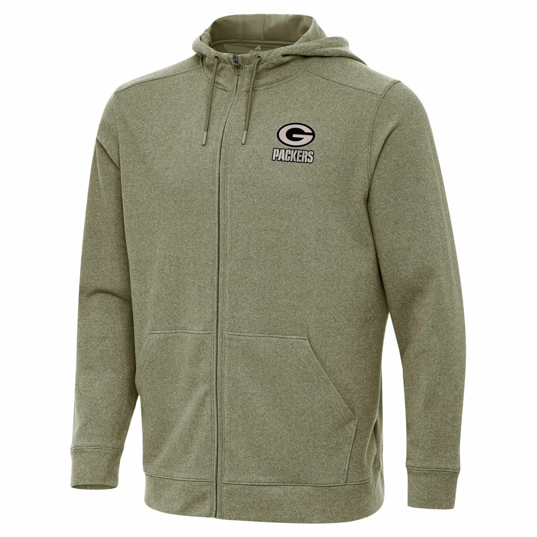Green Bay Packers Antigua Effortless Full-Zip Hoodie Jacket - Olive - NFL
