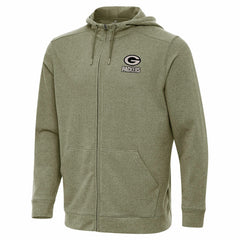 Green Bay Packers Antigua Effortless Full-Zip Hoodie Jacket - Olive - NFL