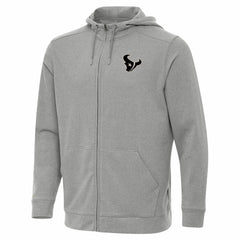 Houston Texans Antigua Effortless Full-Zip Hoodie Jacket - Heather Gray - NFL