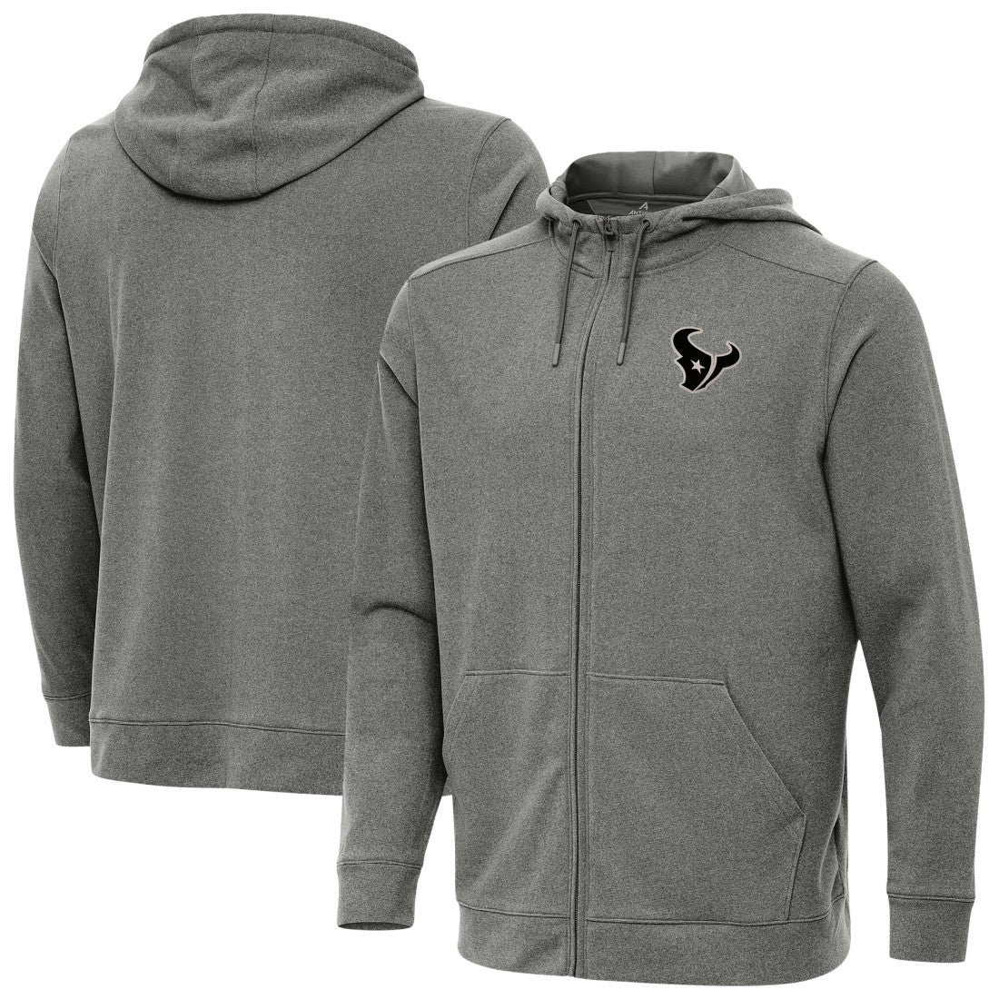 Houston Texans Antigua Effortless Full-Zip Hoodie Jacket - Heather Black - NFL