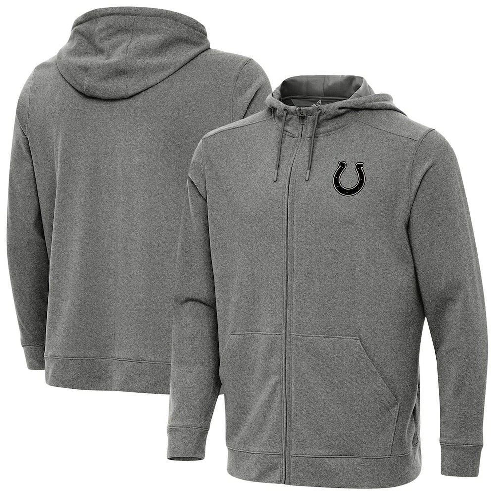Indianapolis Colts Antigua Effortless Full-Zip Hoodie Jacket - Heather Black - NFL
