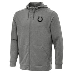 Indianapolis Colts Antigua Effortless Full-Zip Hoodie Jacket - Heather Black - NFL