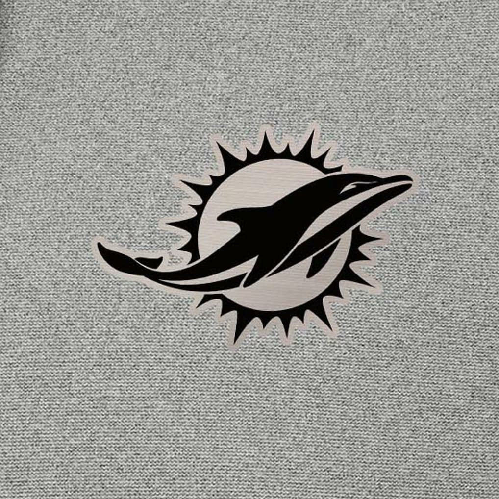 Miami Dolphins Antigua Effortless Full-Zip Hoodie Jacket - Heather Gray - NFL
