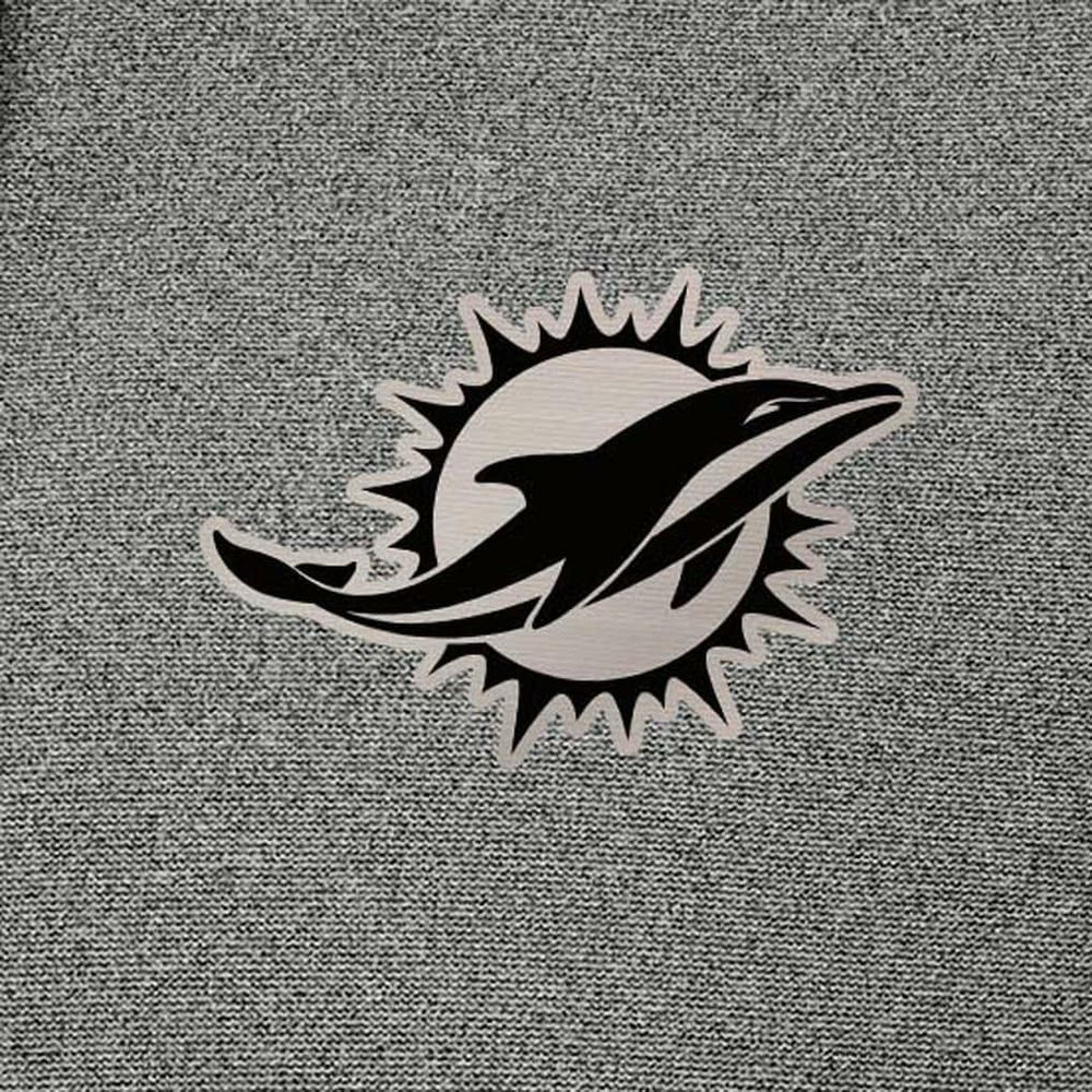 Miami Dolphins Antigua Effortless Full-Zip Hoodie Jacket - Heather Black - NFL
