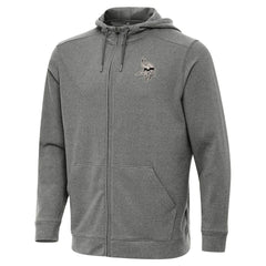 Minnesota Vikings Antigua Effortless Full-Zip Hoodie Jacket - Heather Black - NFL