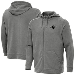 Carolina Panthers Antigua Effortless Full-Zip Hoodie Jacket - Heather Black - NFL