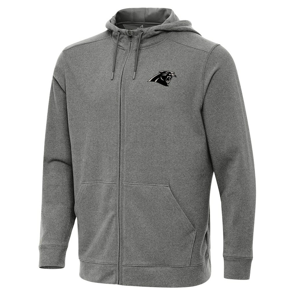 Carolina Panthers Antigua Effortless Full-Zip Hoodie Jacket - Heather Black - NFL
