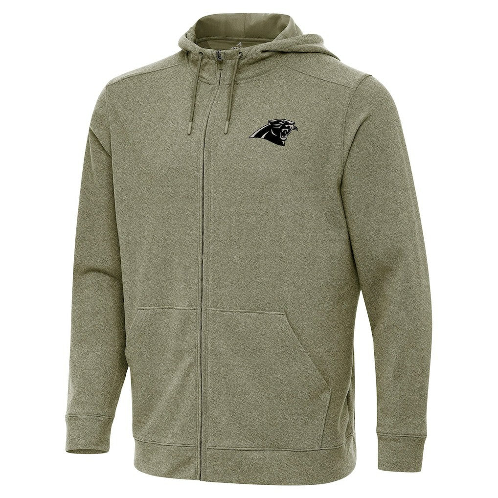 Carolina Panthers Antigua Effortless Full-Zip Hoodie Jacket - Olive - NFL