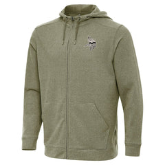 Minnesota Vikings Antigua Effortless Full-Zip Hoodie Jacket - Olive - NFL