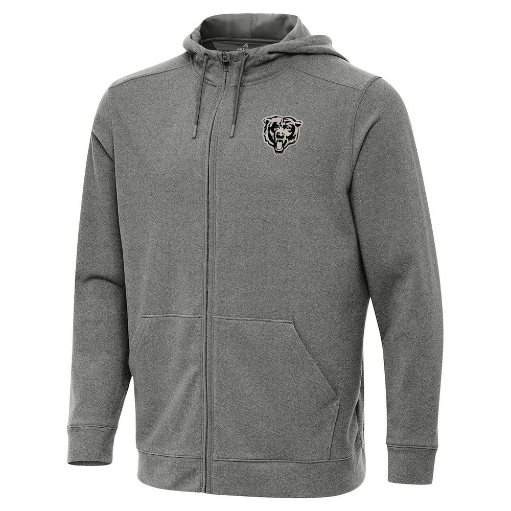 Chicago Bears Antigua Effortless Full-Zip Hoodie Jacket - Heather Black - NFL