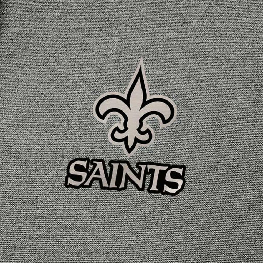 New Orleans Saints Antigua Effortless Full-Zip Hoodie Jacket - Heather Black - NFL