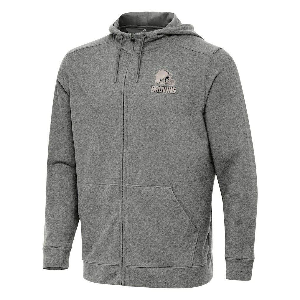 Cleveland Browns Antigua Effortless Full-Zip Hoodie Jacket - Heather Black - NFL