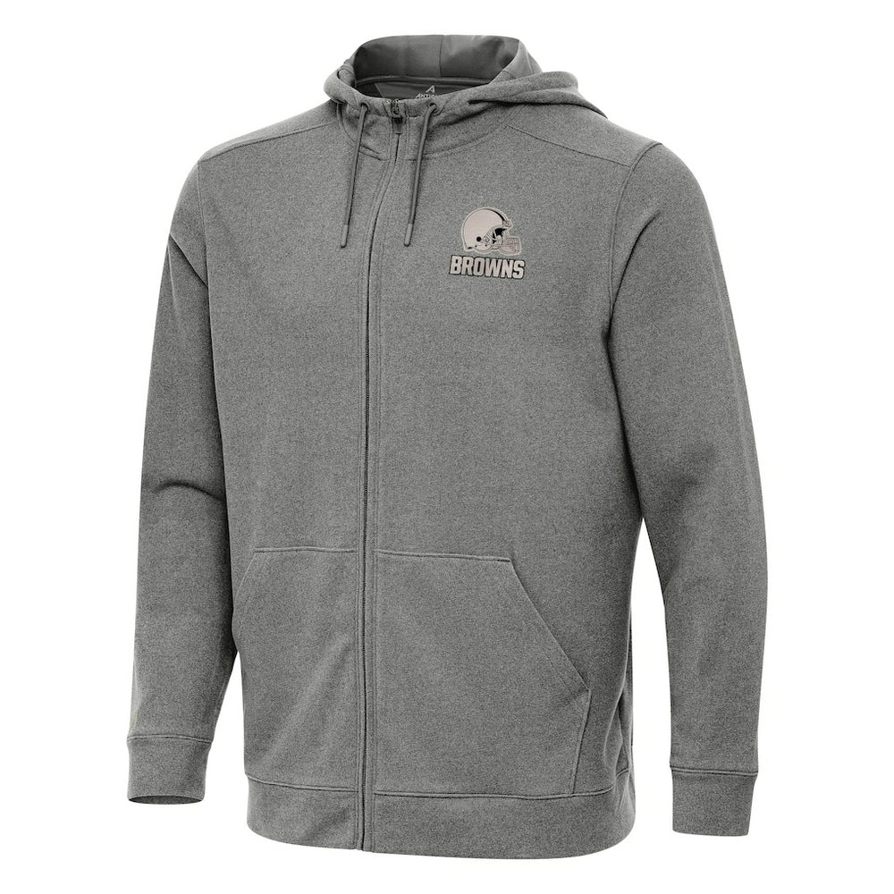 Cleveland Browns Antigua Effortless Full-Zip Hoodie Jacket - Heather Black - NFL
