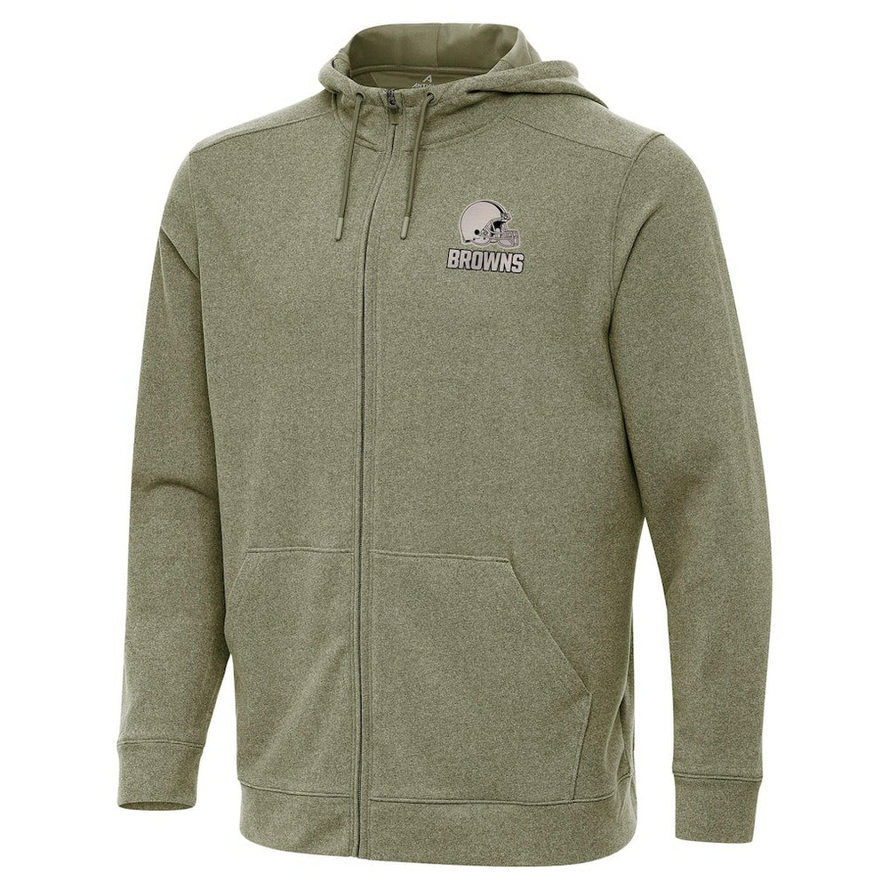 Cleveland Browns Antigua Effortless Full-Zip Hoodie Jacket - Olive - NFL
