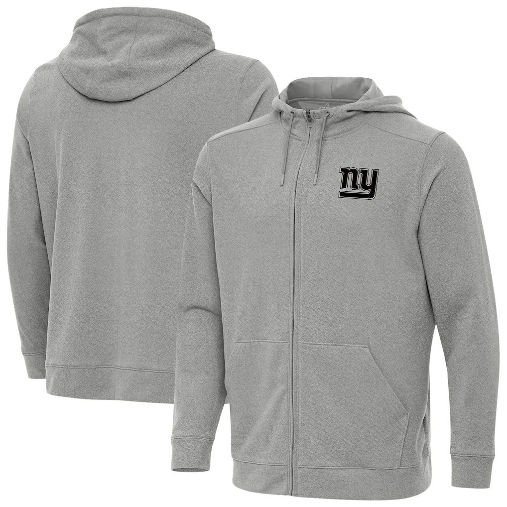 New York Giants Antigua Effortless Full-Zip Hoodie Jacket - Heather Gray - NFL