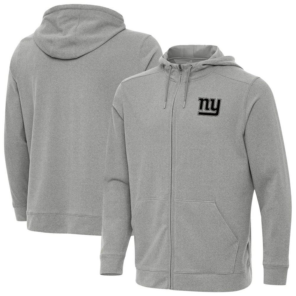 New York Giants Antigua Effortless Full-Zip Hoodie Jacket - Heather Gray - NFL