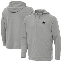 Dallas Cowboys Antigua Effortless Full-Zip Hoodie Jacket - Heather Gray - NFL