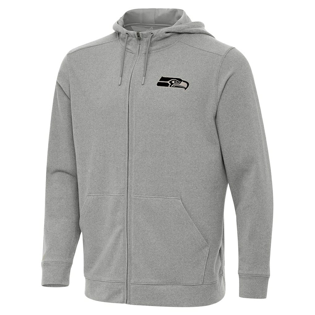 Seattle Seahawks Antigua Effortless Full-Zip Hoodie Jacket - Heather Gray - NFL