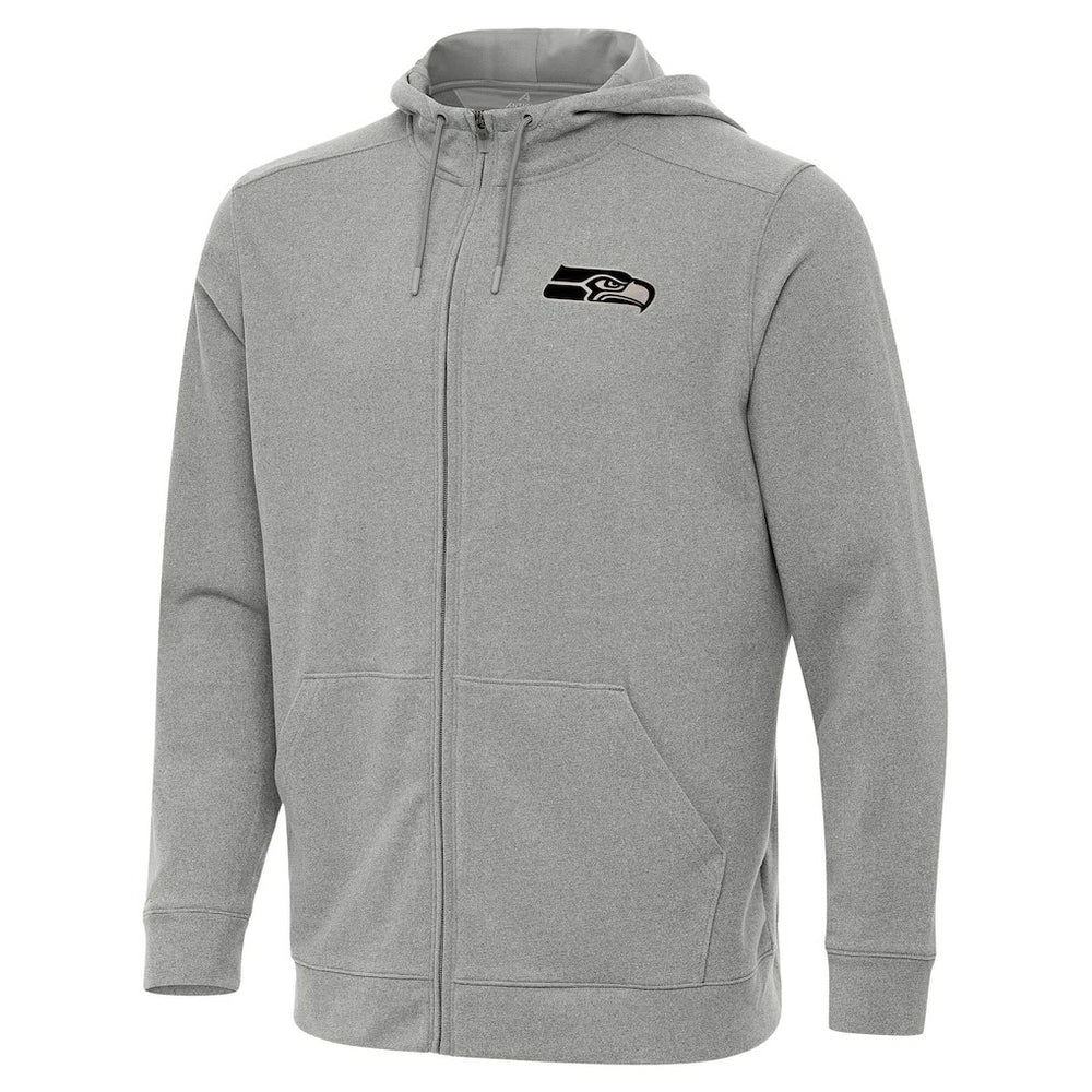 Seattle Seahawks Antigua Effortless Full-Zip Hoodie Jacket - Heather Gray - NFL