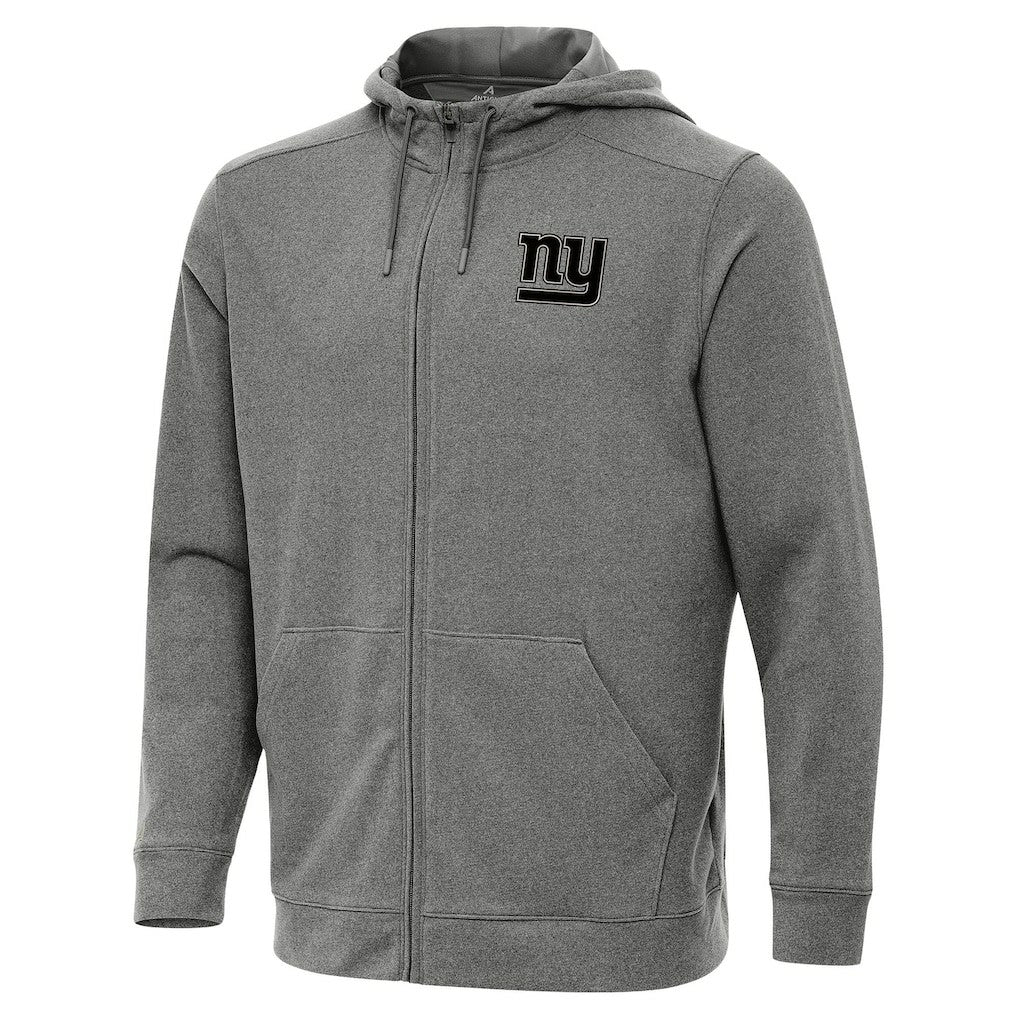 New York Giants Antigua Effortless Full-Zip Hoodie Jacket - Heather Black - NFL