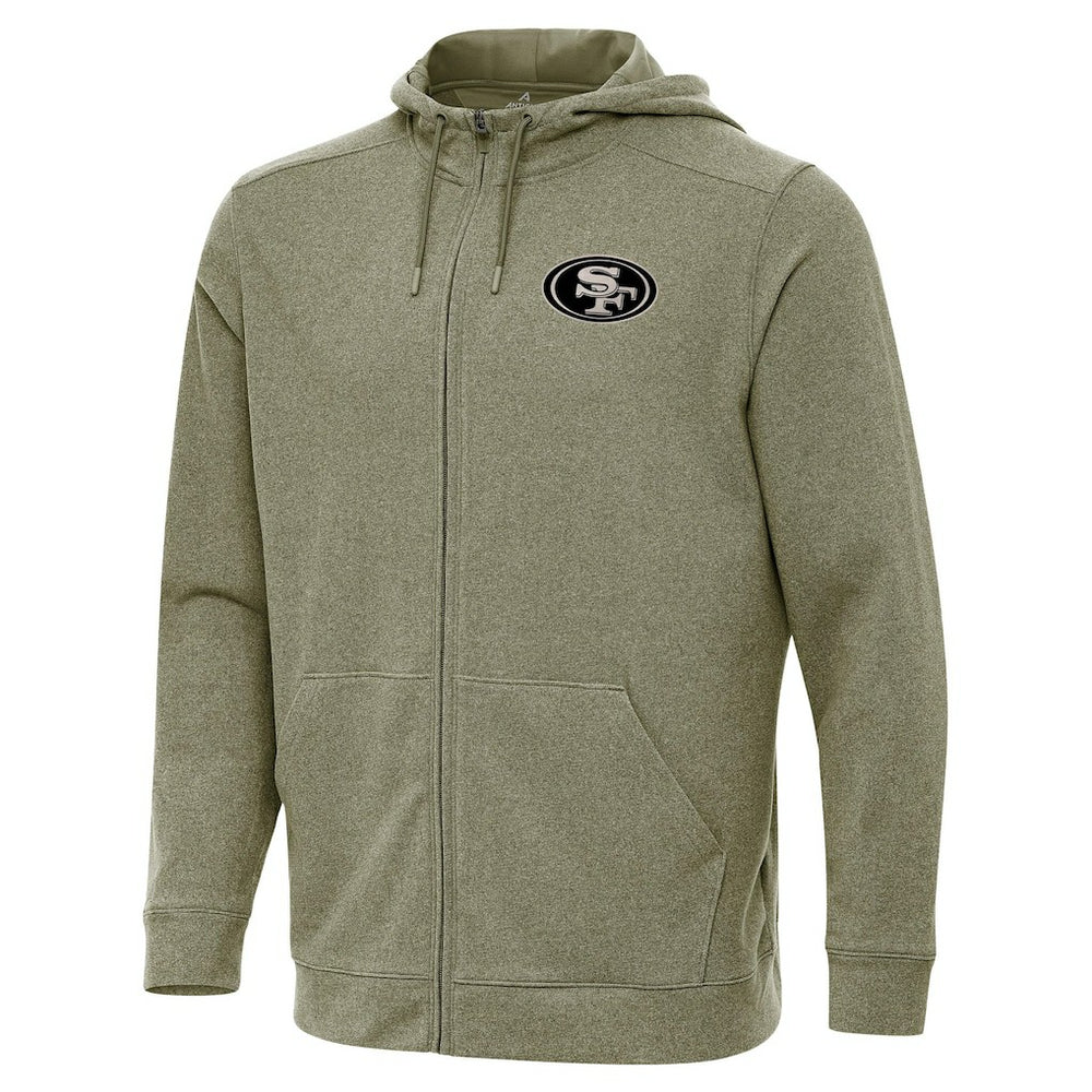 San Francisco 49ers Antigua Effortless Full-Zip Hoodie Jacket - Olive - NFL