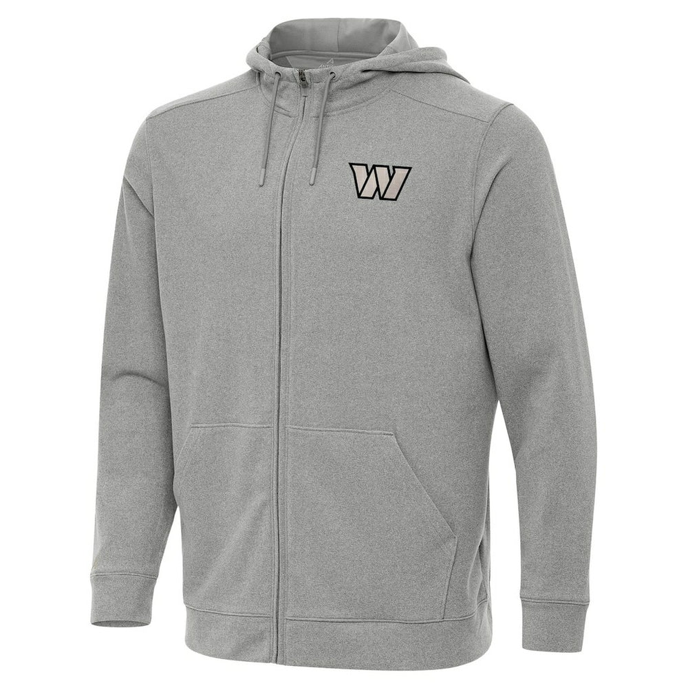 Washington Commanders Antigua Effortless Full-Zip Hoodie Jacket - Heather Gray - NFL