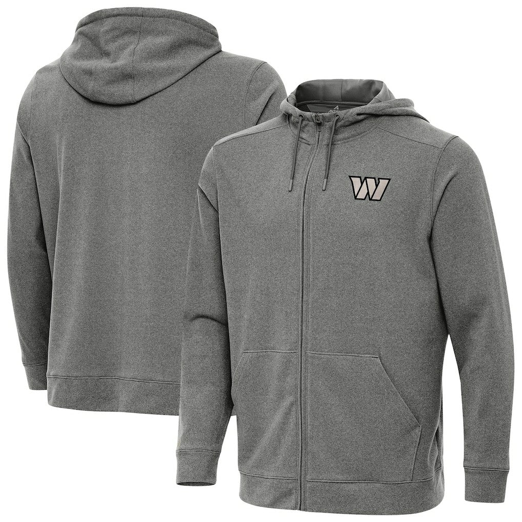 Washington Commanders Antigua Effortless Full-Zip Hoodie Jacket - Heather Black - NFL