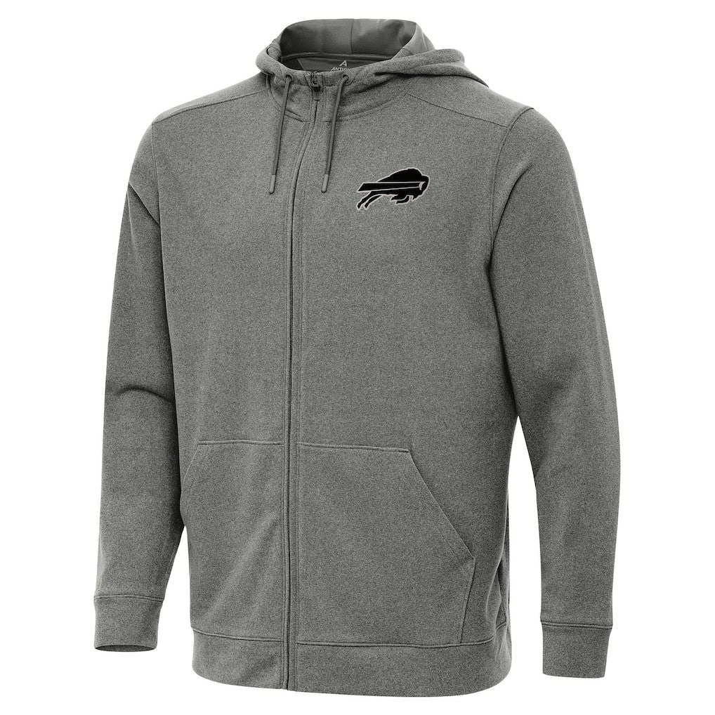Buffalo Bills Antigua Effortless Full-Zip Hoodie Jacket - Heather Black - NFL