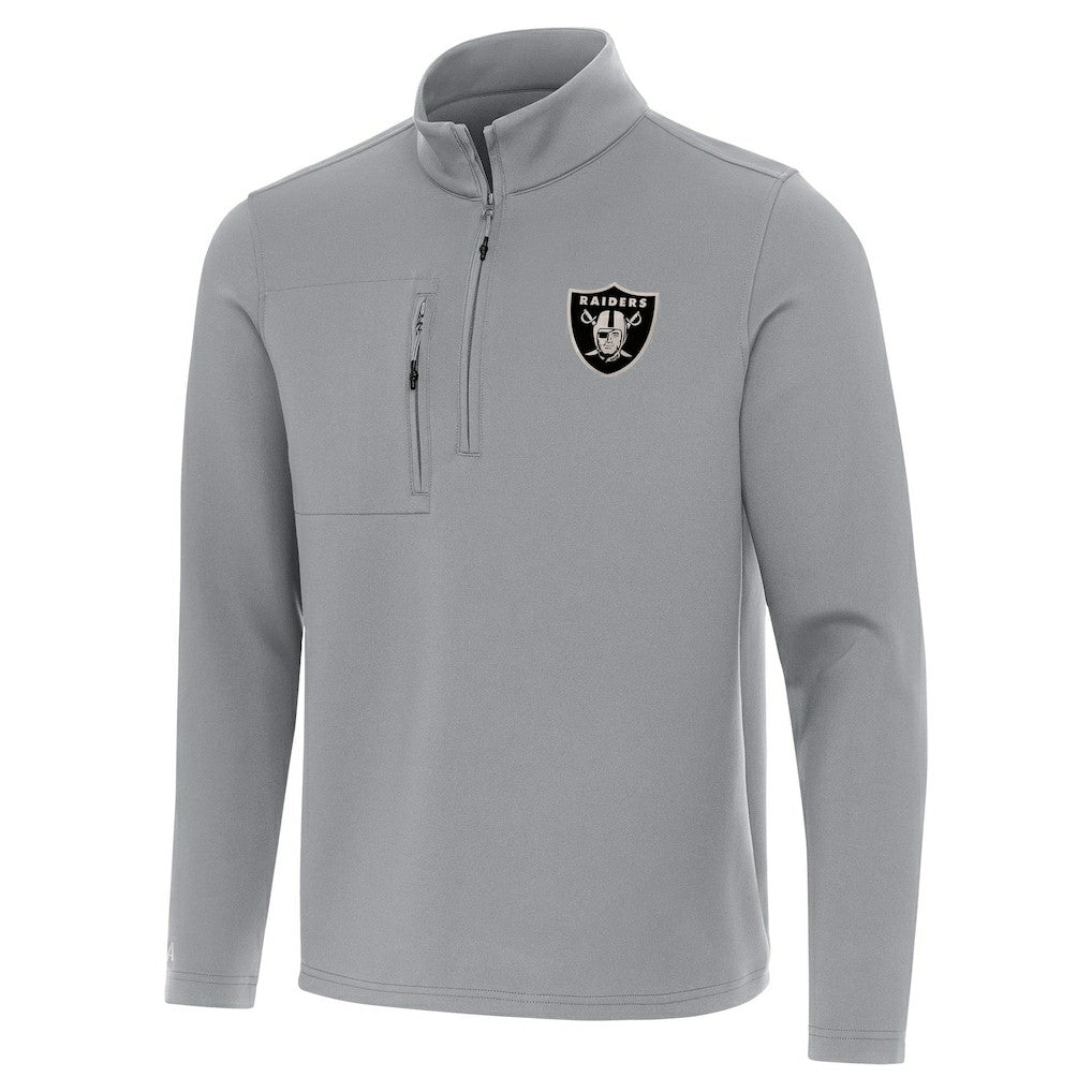 Las Vegas Raiders Antigua Insider Quarter-Zip Jacket - Gray - NFL