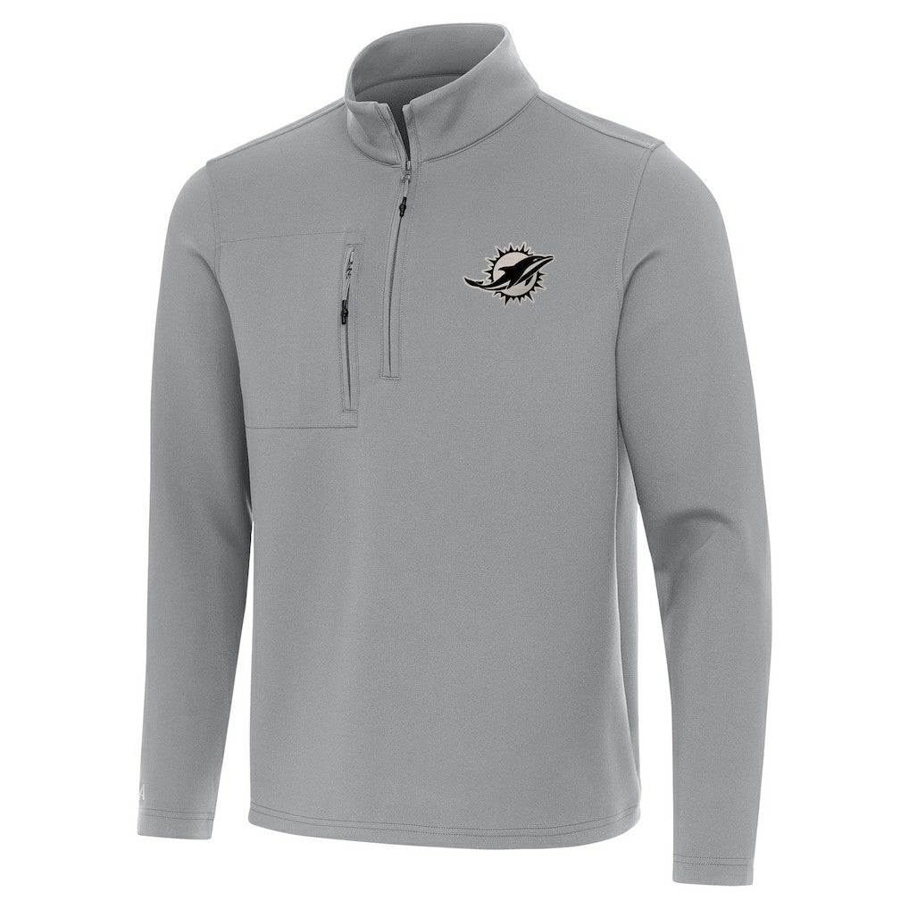 Miami Dolphins Antigua Insider Quarter-Zip Jacket - Gray - NFL