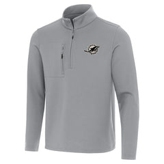Miami Dolphins Antigua Insider Quarter-Zip Jacket - Gray - NFL