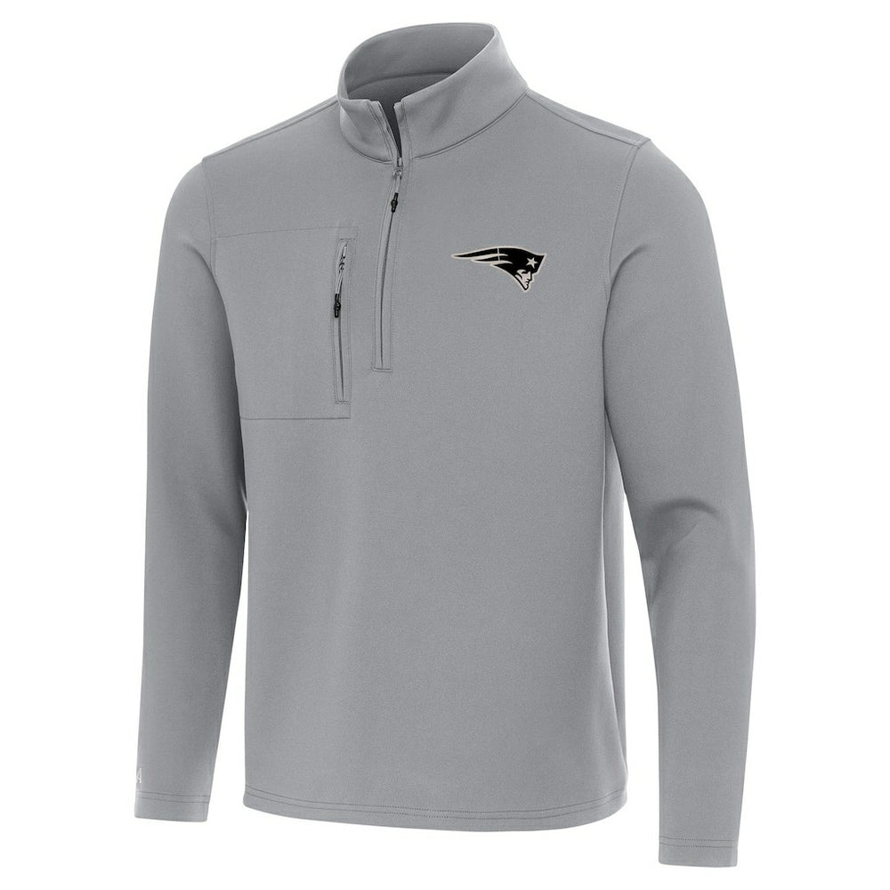 New England Patriots Antigua Insider Quarter-Zip Jacket - Gray - NFL