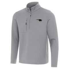 New England Patriots Antigua Insider Quarter-Zip Jacket - Gray - NFL