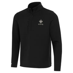 New Orleans Saints Antigua Insider Quarter-Zip Jacket - Black - NFL