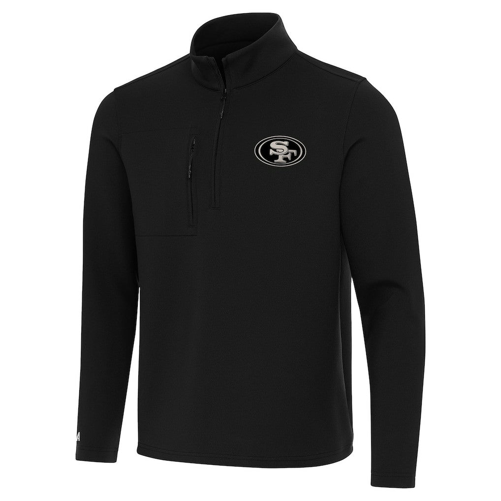 San Francisco 49ers Antigua Insider Quarter-Zip Jacket - Black - NFL
