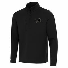 Detroit Lions Antigua Insider Quarter-Zip Jacket - Black - NFL