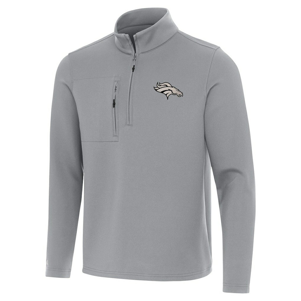 Denver Broncos Antigua Insider Quarter-Zip Jacket - Gray - NFL