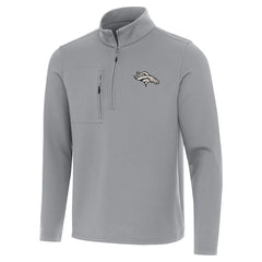 Denver Broncos Antigua Insider Quarter-Zip Jacket - Gray - NFL