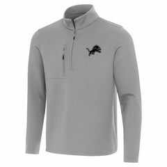 Detroit Lions Antigua Insider Quarter-Zip Jacket - Gray - NFL