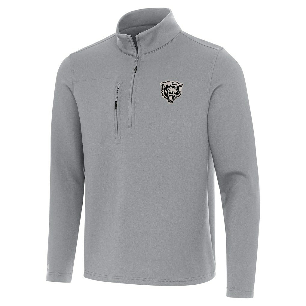 Chicago Bears Antigua Insider Quarter-Zip Jacket - Gray - NFL
