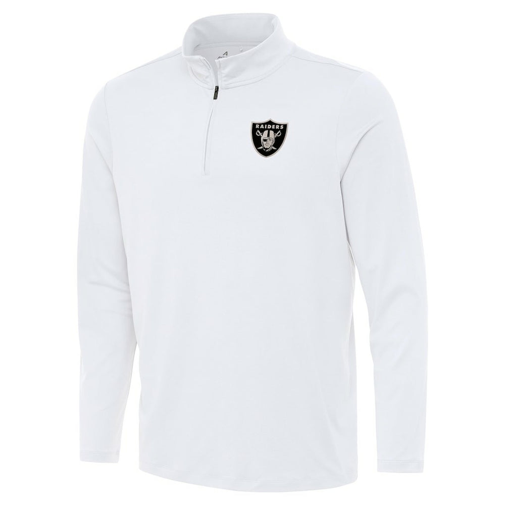 Las Vegas Raiders Antigua Reprocess Quarter-Zip Top - White - NFL