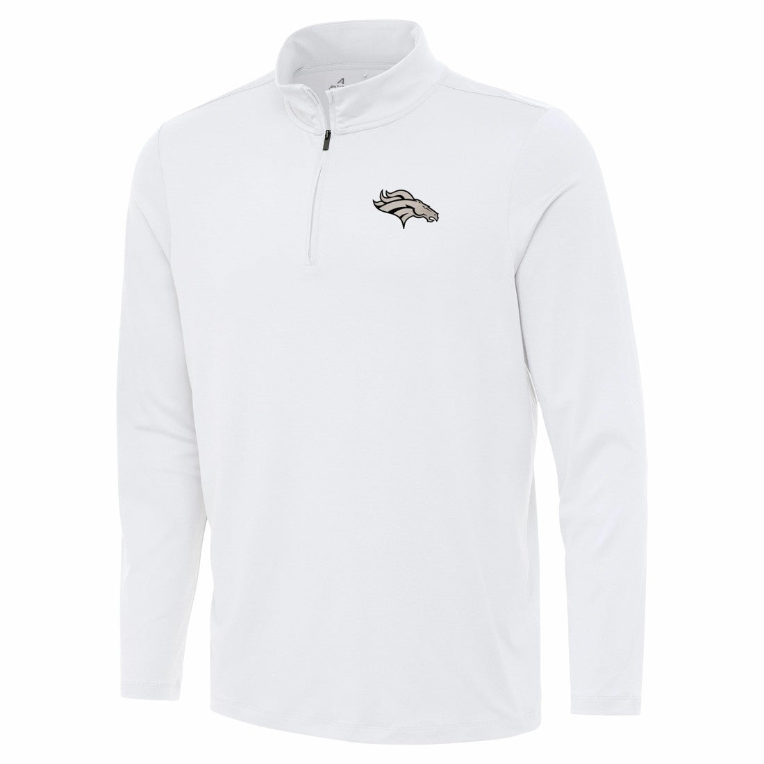 Denver Broncos Antigua Reprocess Quarter-Zip Top - White - NFL