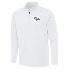 Denver Broncos Antigua Reprocess Quarter-Zip Top - White - NFL