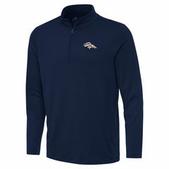 Denver Broncos Antigua Reprocess Quarter-Zip Top - Navy - NFL