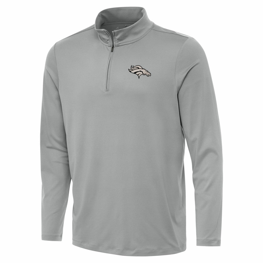 Denver Broncos Antigua Reprocess Quarter-Zip Top - Gray - NFL