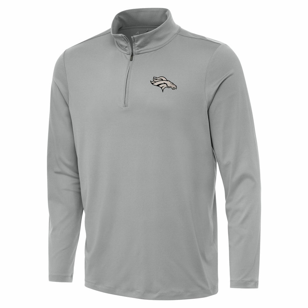 Denver Broncos Antigua Reprocess Quarter-Zip Top - Gray - NFL
